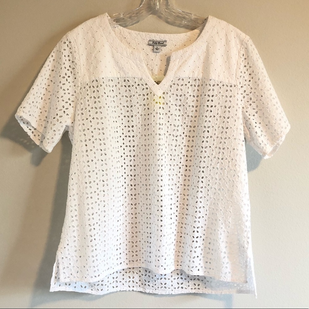 Lucky Brand White Eyelet Top